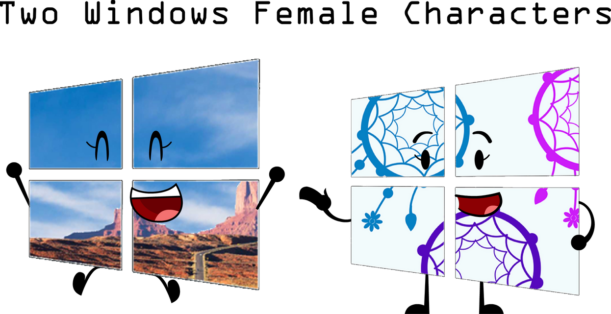 Two Windows Female Characters by JM66AmazingArt on DeviantArt