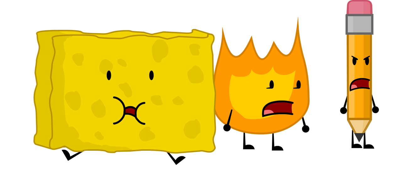 Firey, Coiny, GB, and Spongy from BFDI (humanized) by RealMovieMaker9000 on  DeviantArt