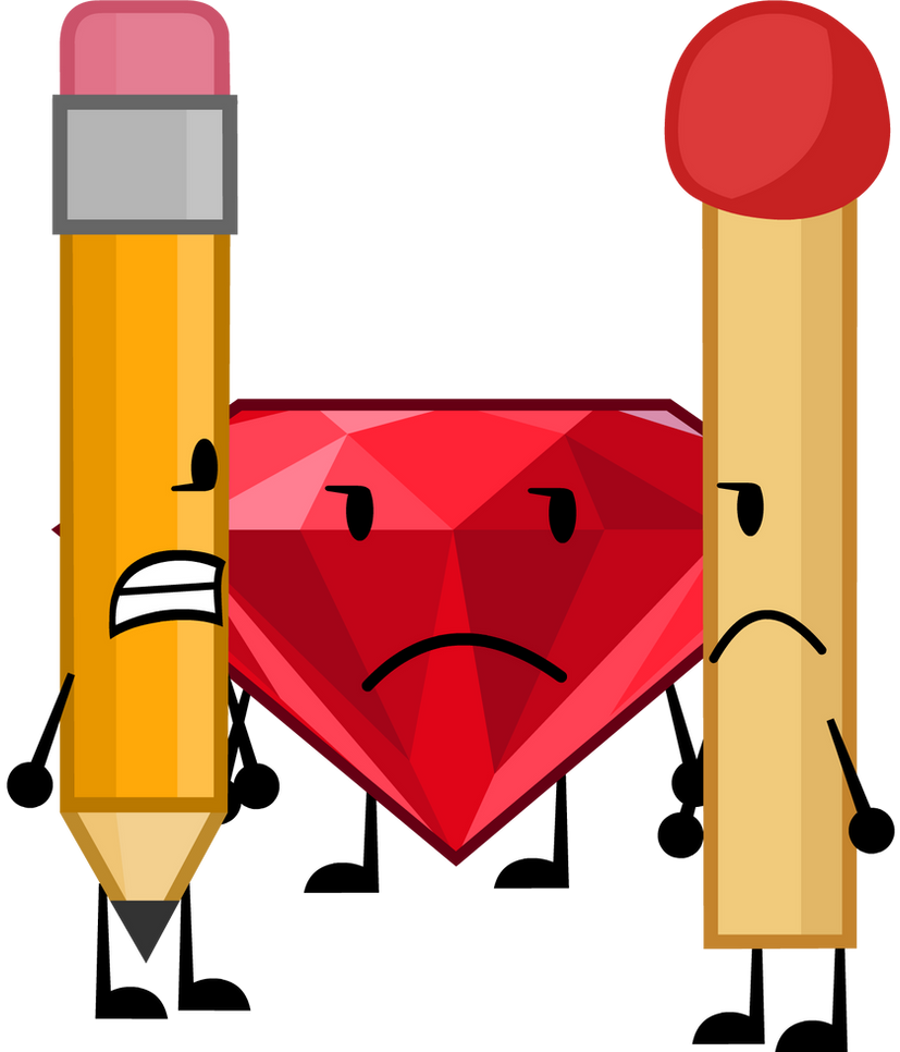 Pencil, Ruby, and Match by JM66AmazingArt on DeviantArt