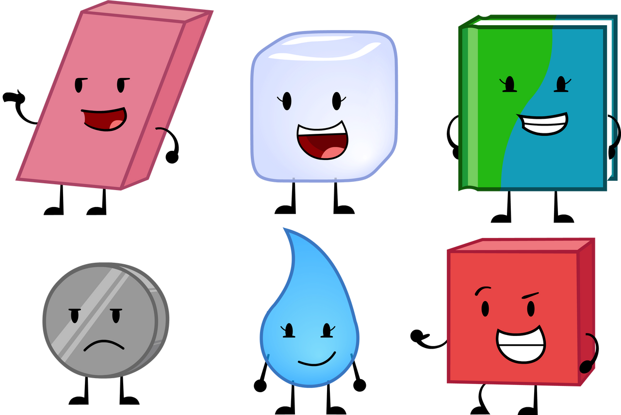 Many characters are from BFDI by BrandondaBoy3000 on DeviantArt