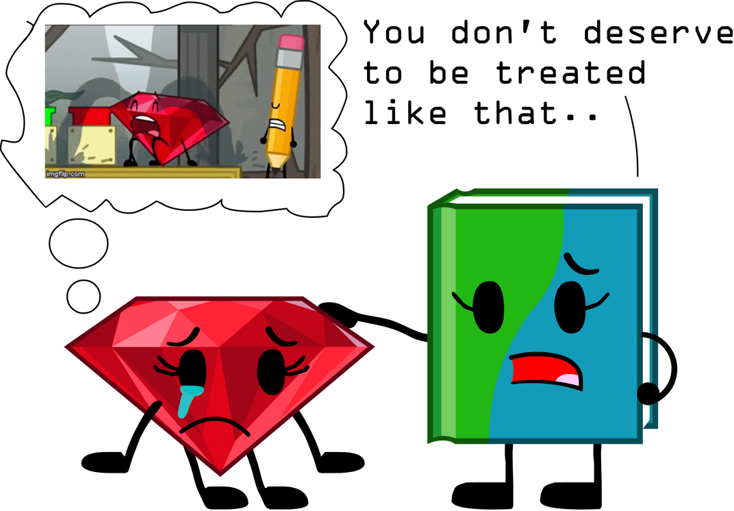 Book comforts Ruby from what happened on BFDIA 5c by JM66AmazingArt on ...