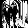 Blues brothers in a dark tunnel... with sunglasses