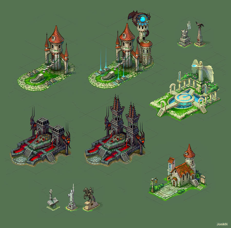 Buildings for game 3 by Jonik9i on DeviantArt