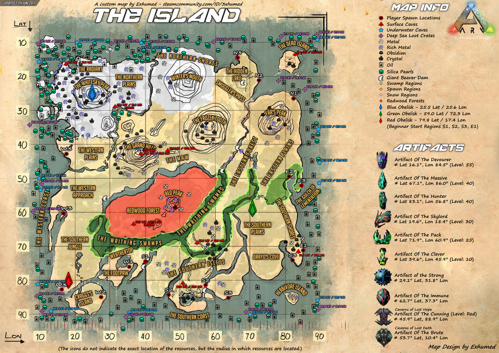 Ark The Island Map By Exhumed By 3xhumed On Deviantart