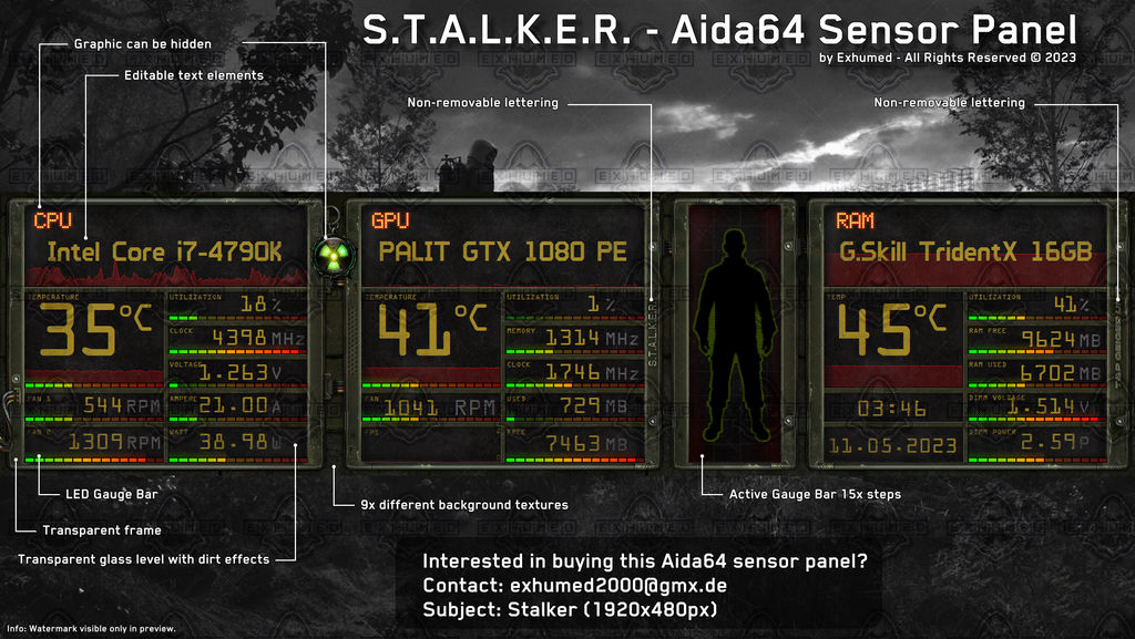 Stalker - Aida64 Sensor Panel by 3xhumed on DeviantArt