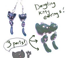 3 piece kitty earrings