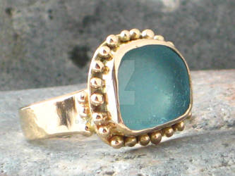 Maine Aqua Seaglass Ring