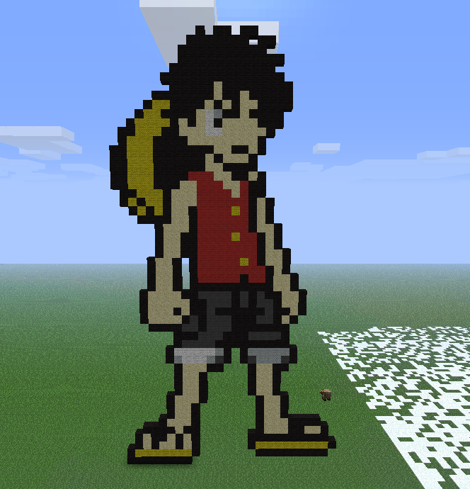 Monkey.D.Luffy Pixel Art! (One Piece) Minecraft Map