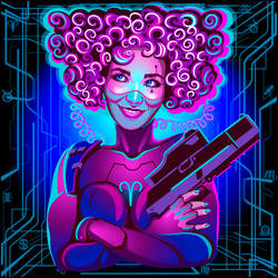Neon horoscope in the style of cyberpunk Zodiac