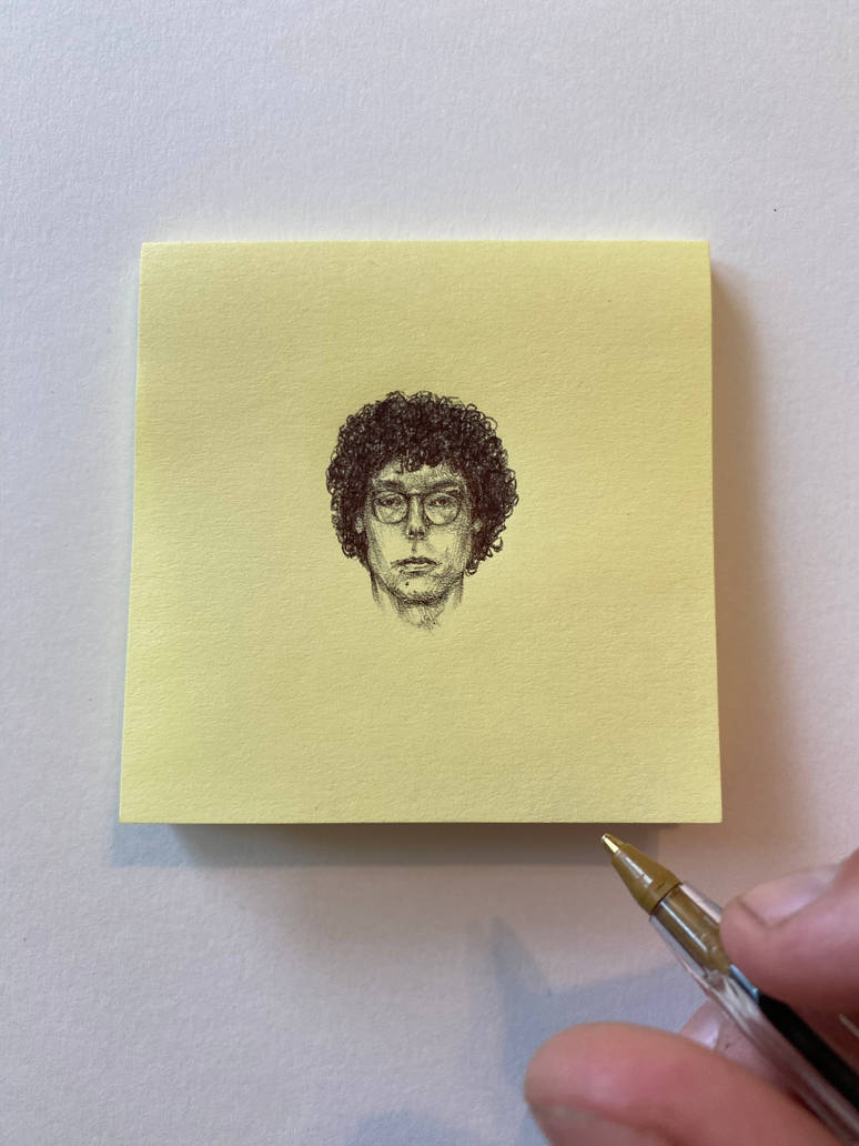 Sticky note sketch with ballpoint pen by SilasCalArt on DeviantArt