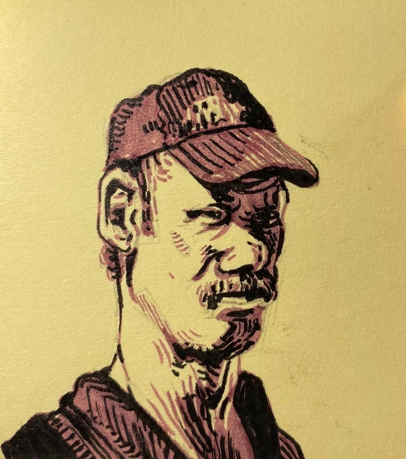 Brush pens on sticky note portrait by SilasCalArt on DeviantArt