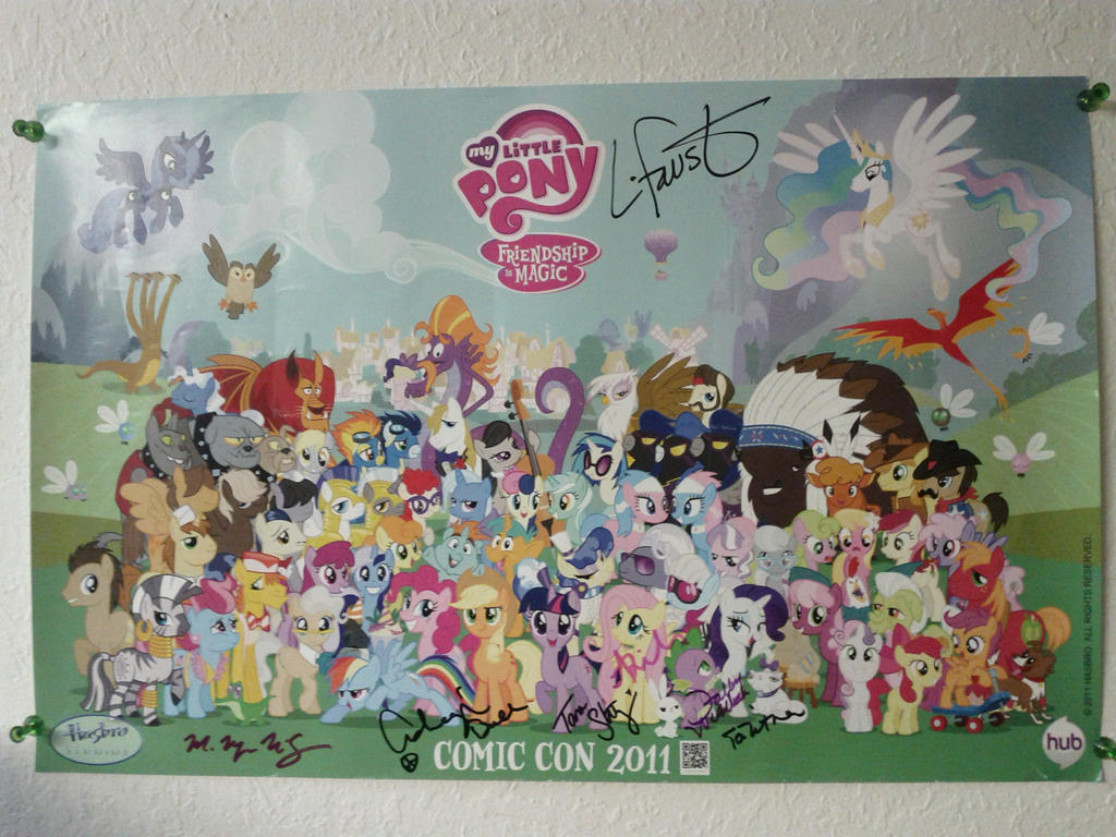 My Little Pony Comic-Con 2011 Poster -FULLY SIGNED
