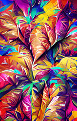 colorful tropical leaves by Ururuty
