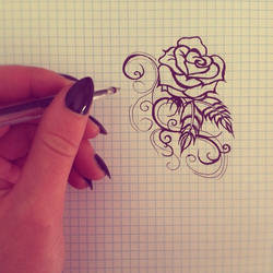 Simple rose tattoo design