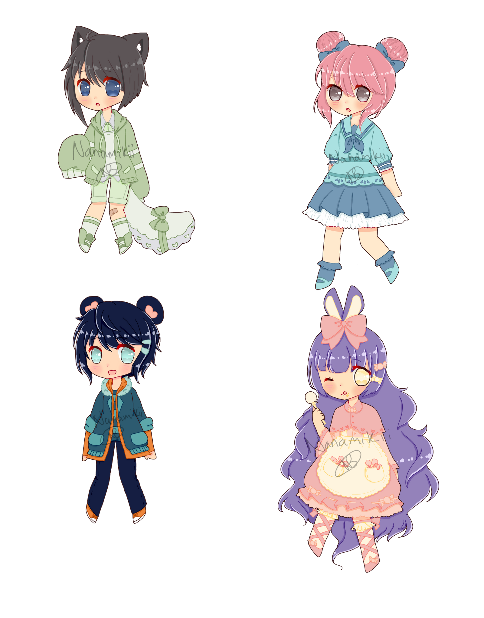 Chibi Adopts + FREE BW Sketch by MoeMocha! {OPEN}