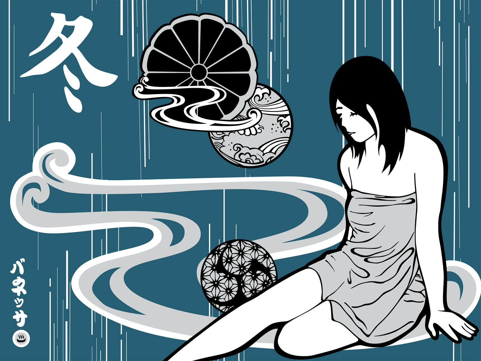 Winter Onsen -vector-