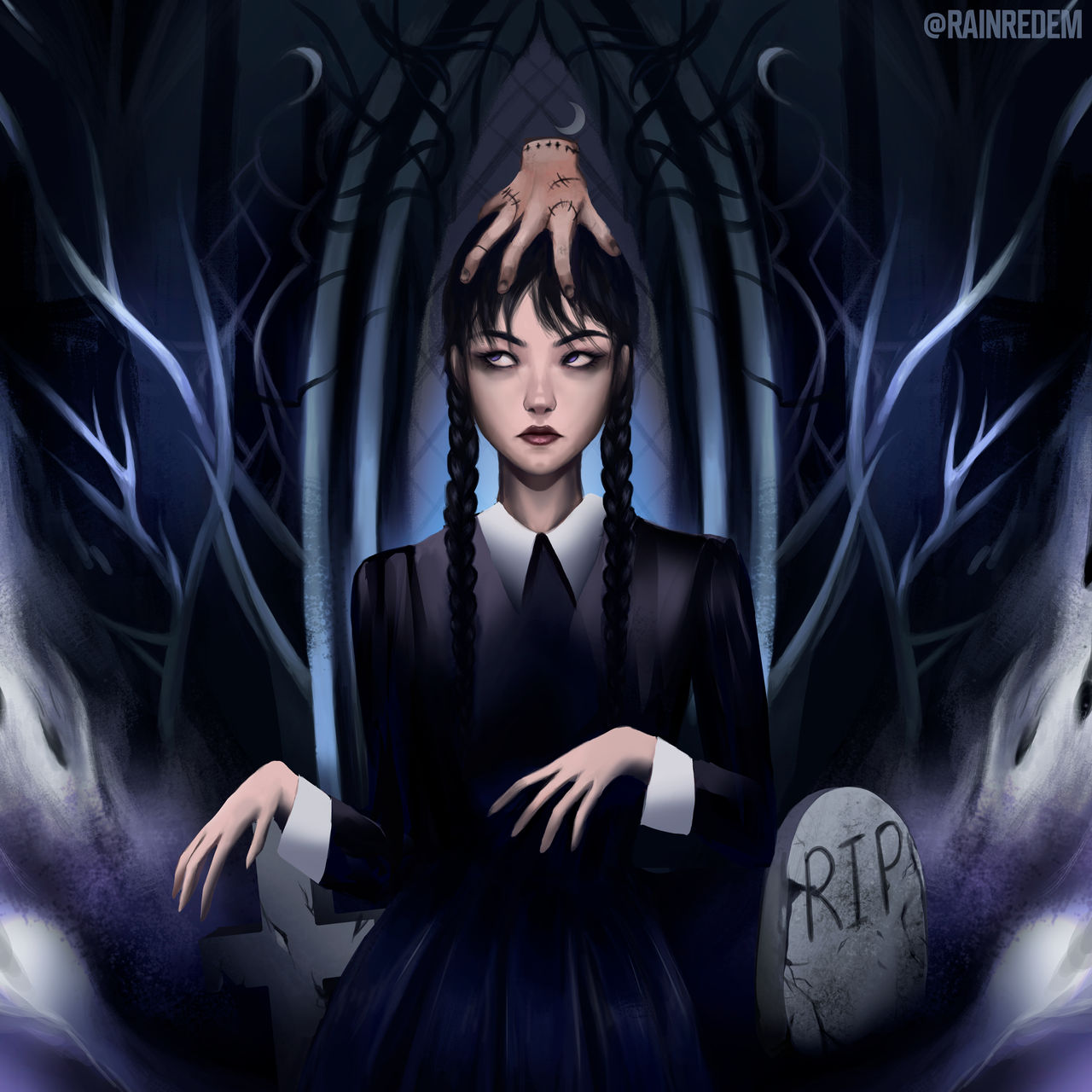 Wednesday Deviantart Wednesday, fanart, portrait, Wednesday Addams by RainArtly on DeviantArt