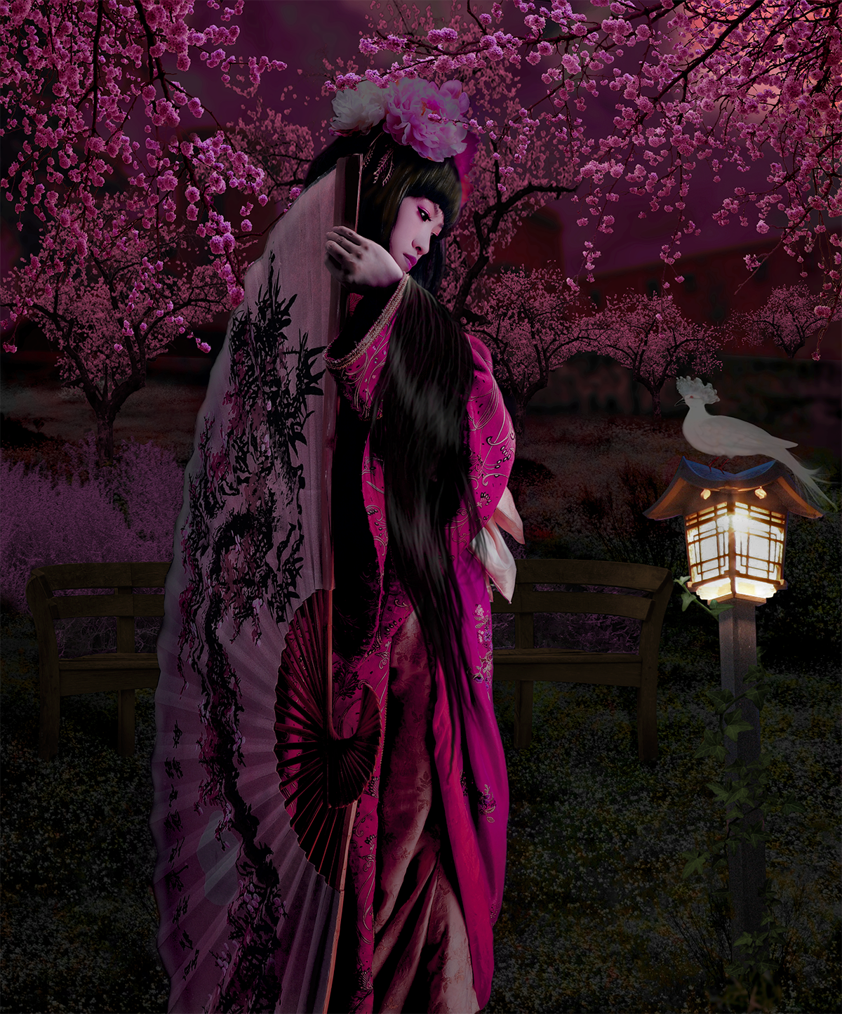 Kimono Pose Spring Colors