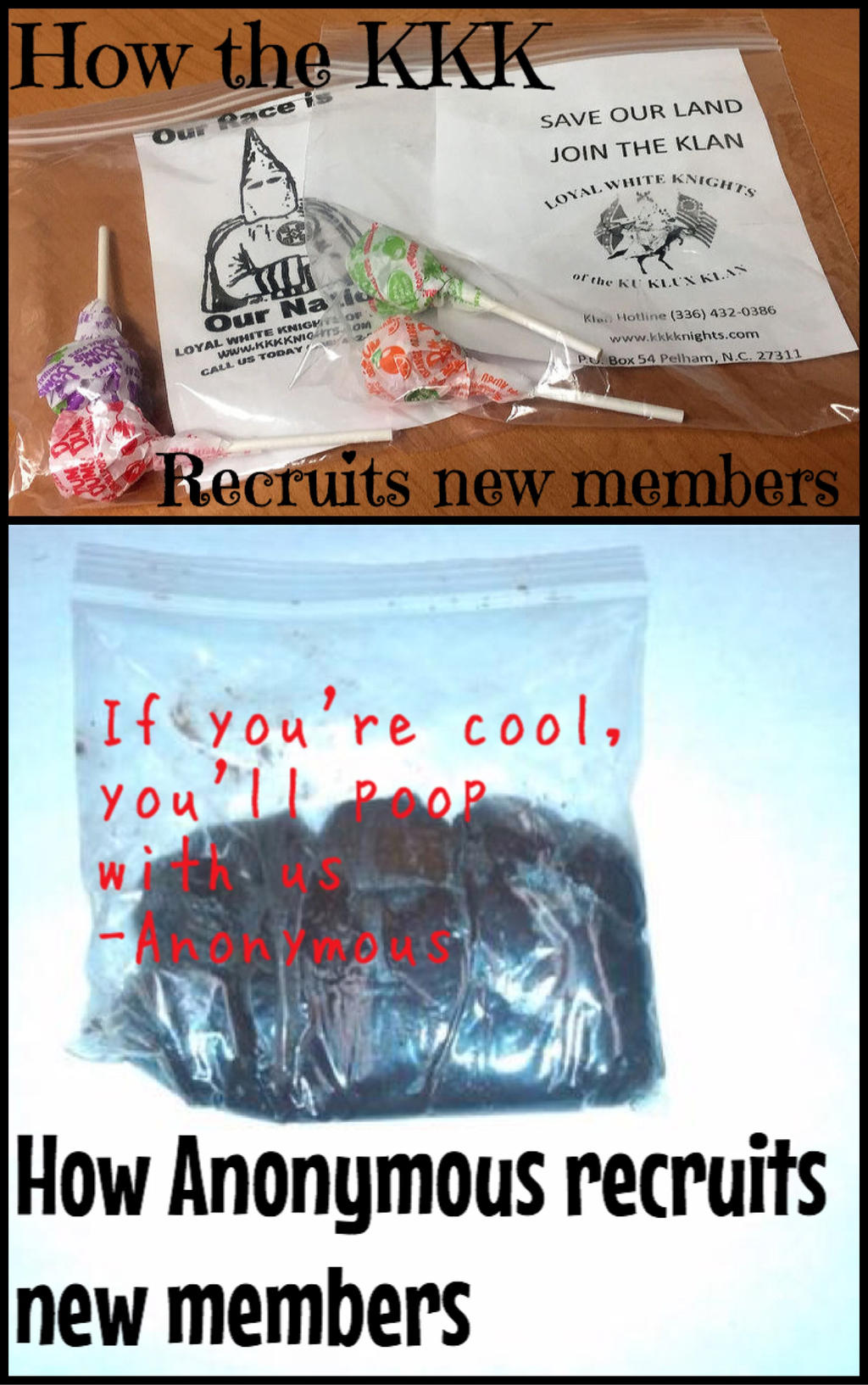 ANONYMOUS SENDS POOP TO RECRUIT NEW MEMBERS