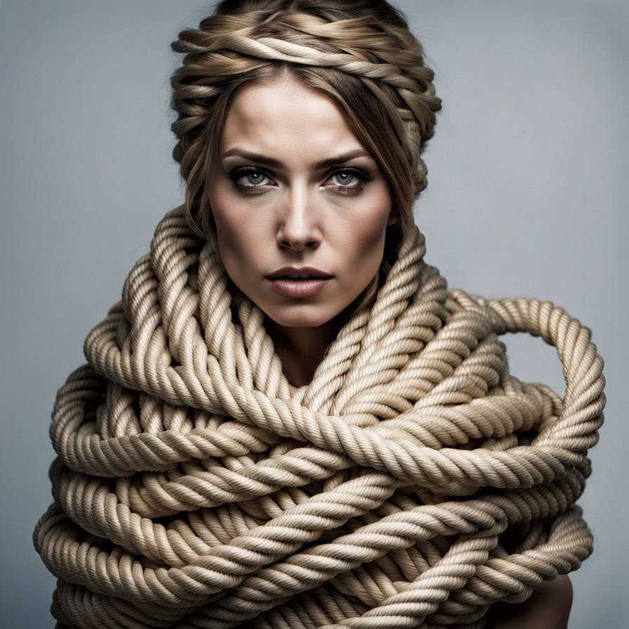 Beautiful woman wrapped up in rope covering her wh by Halley06 on ...