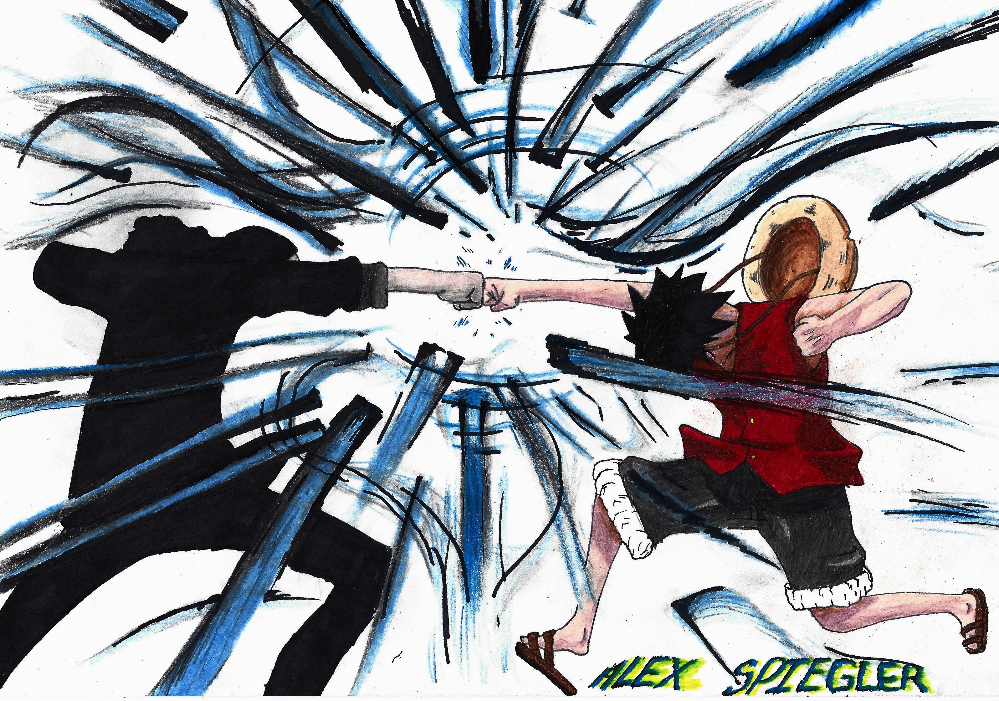 Luffy Vs Rob Lucci Manga Rob Lucci Vs Straw Hat Luffy by ASpiegler on DeviantArt