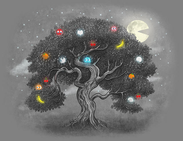 Pac Man tree by Ryuu-Tenshu-Ken on DeviantArt
