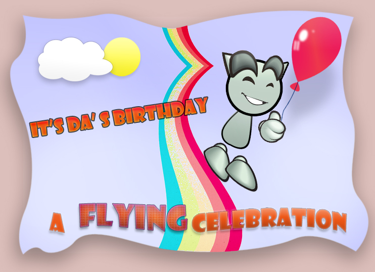 A flying celebration card