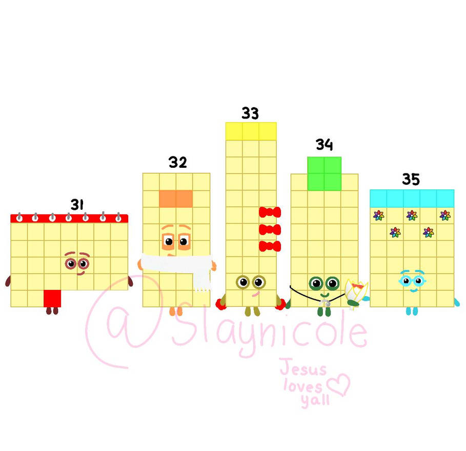Numberblocks 31-35 by slaynicole on DeviantArt