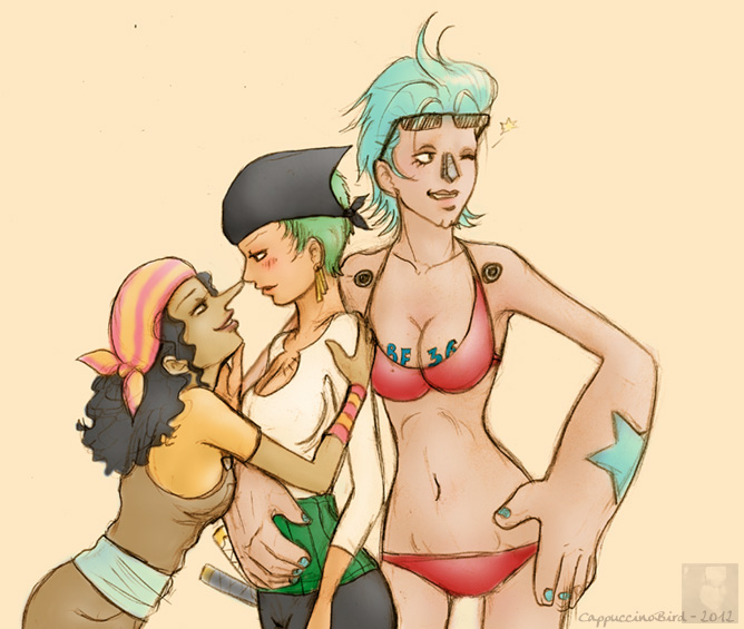 Usopp Zoro Franky genderbent