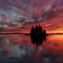 Painting - Sunset @ Lake Pielinen, Finland