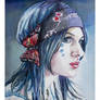 Hippy girl..watercolour