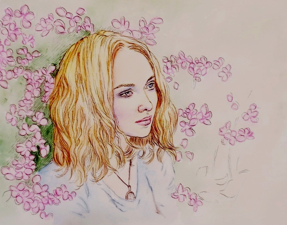 Pretty girl drawing