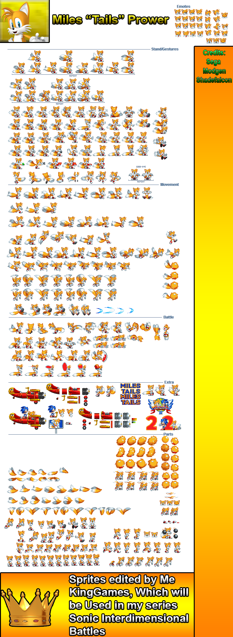 Tails Sprite Sheet in 2023  Sprite, Sheet, Sonic advance 2