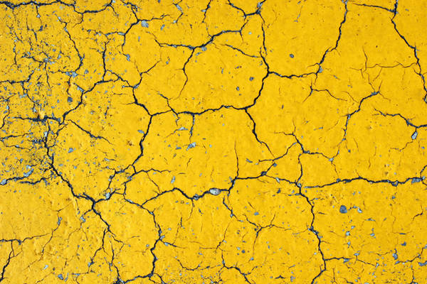 Cracks on Yellow Asphalt by GrungeTextures
