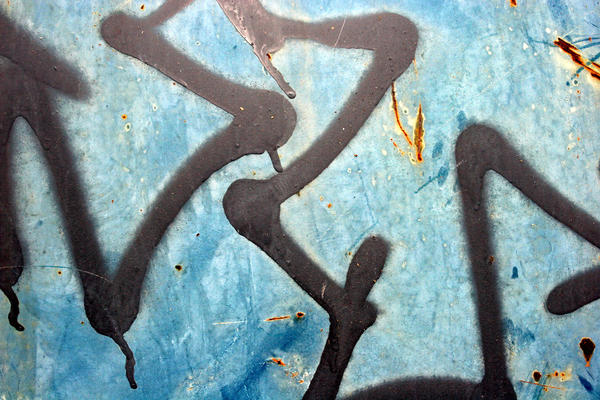 Grafitti on Blue Metal