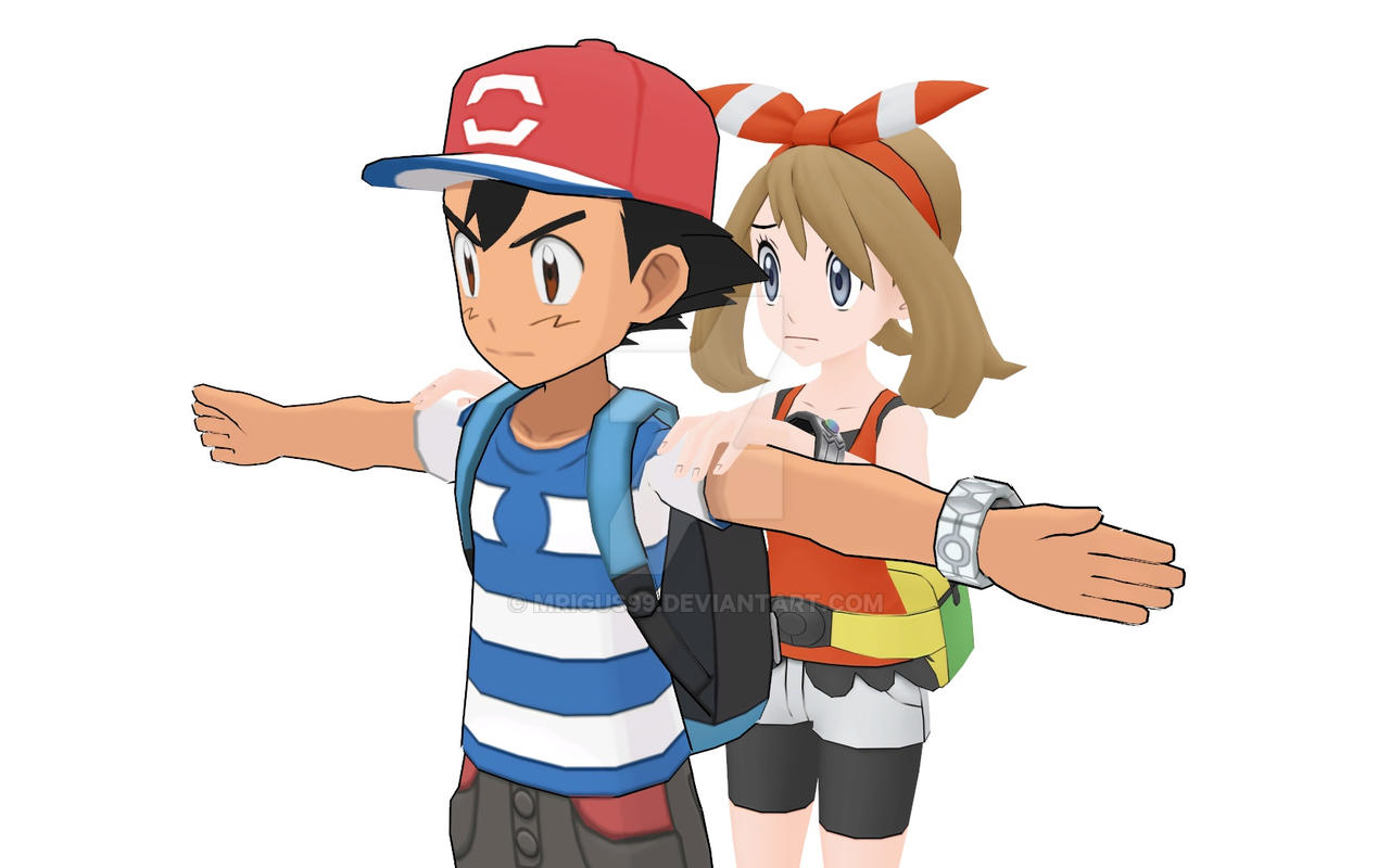 Ash protects May by Mrigus99 on DeviantArt