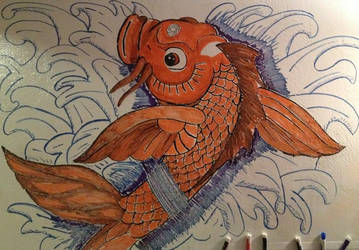 Marker Koi Fish on Wall