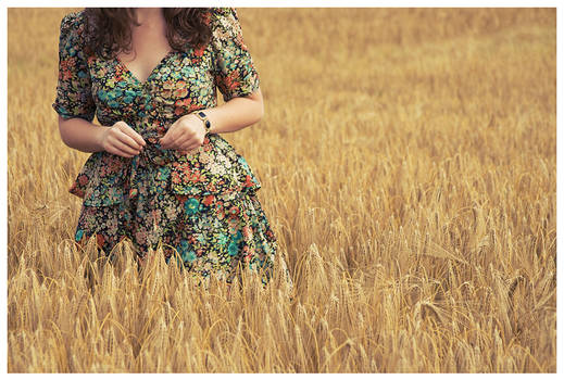 Dress in a wheat field
