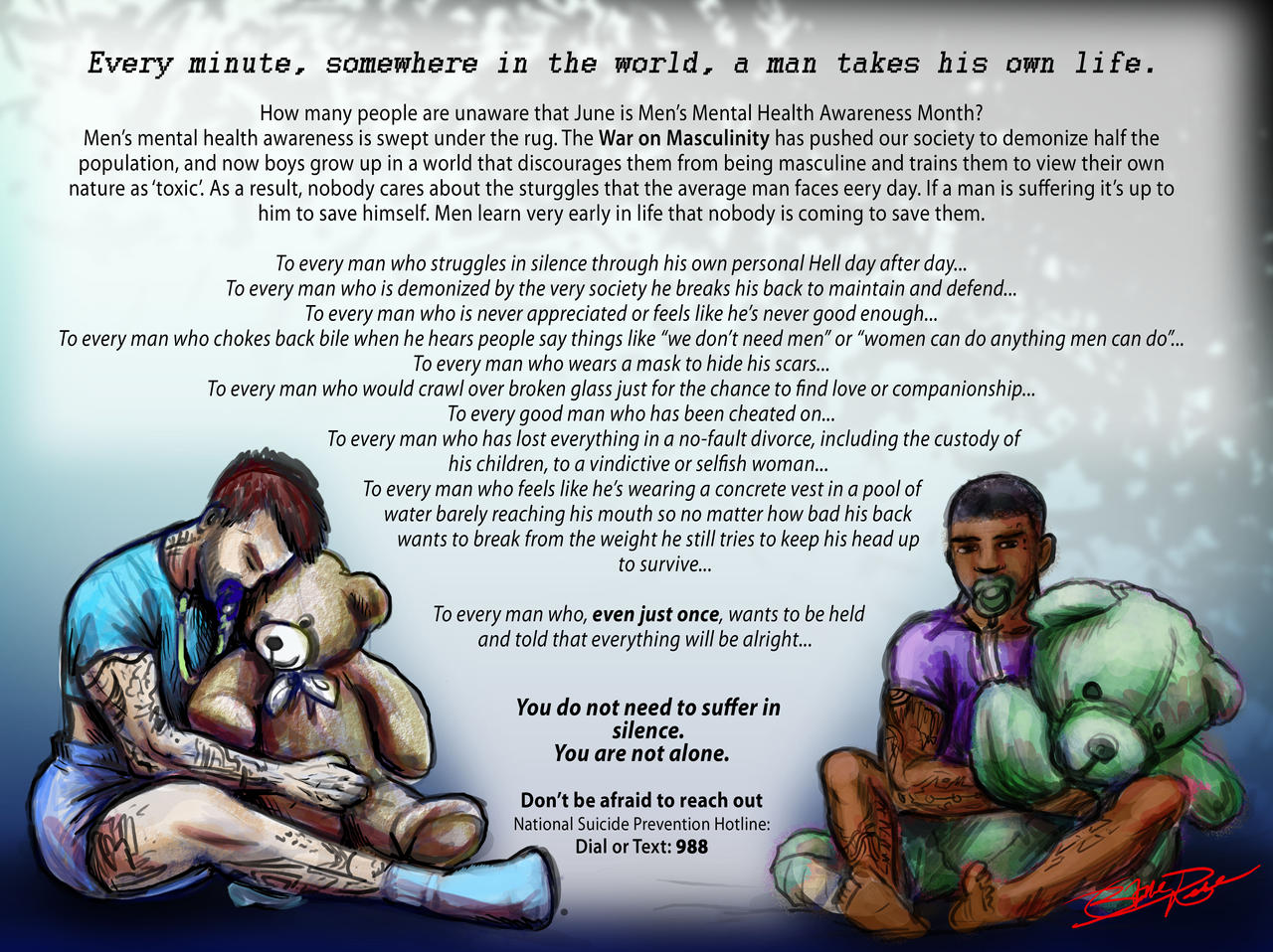 Acmentalman Deviantart Men's Mental Health Awareness Month by 2BeeBlake on DeviantArt