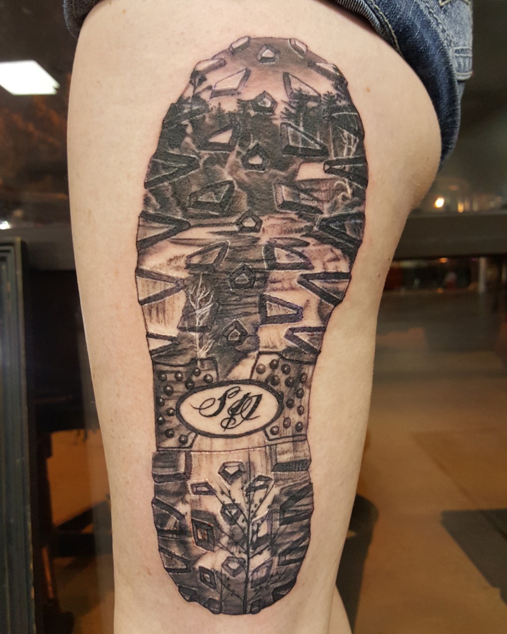 Memorial boot tattoo