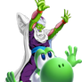 Piccolo riding a Yoshi