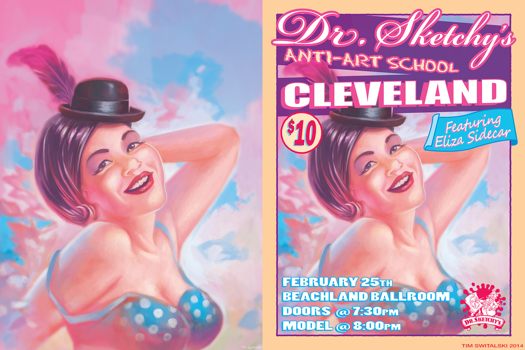 Dr Sketchy eliza poster 2up