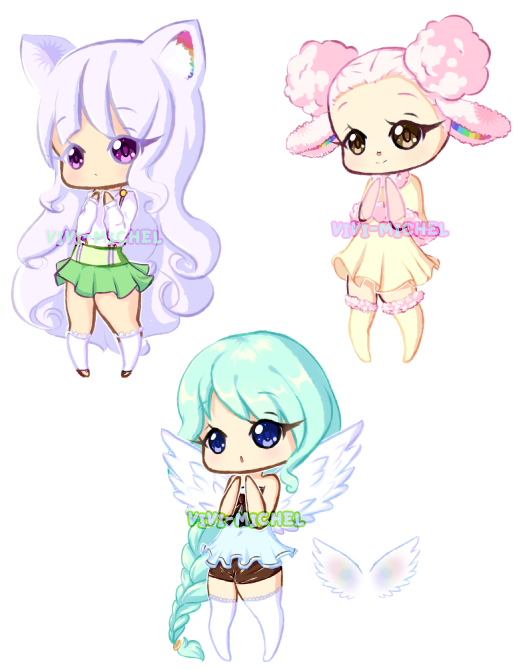 Chibi Adoptables Auction: Rainbow Munchies [OPEN]