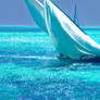 White Sail on Turquoise Sea (Daily Challenge)