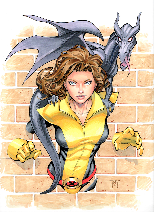 Kitty Pryde and Lockheed Commission by RandyGreen on DeviantArt