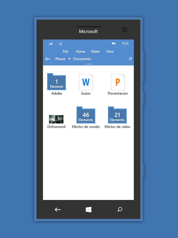 Windows 10 Redstone Mobile File Explorer