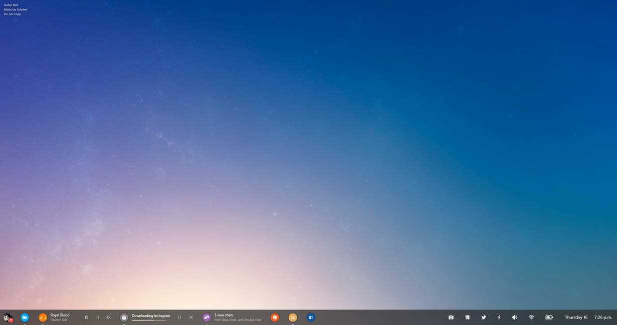 Qubic Red Taskbar by lukeled on DeviantArt