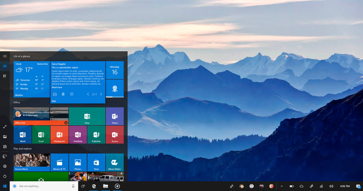 Windows 10 как основная. ОС Microsoft Windows 10. Интерфейс виндовс 10. Виндовс 10 внешний вид. Вид рабочего стола Windows 10.