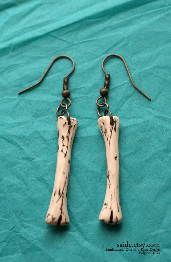 POLYMER CLAY EARRINGS BONES