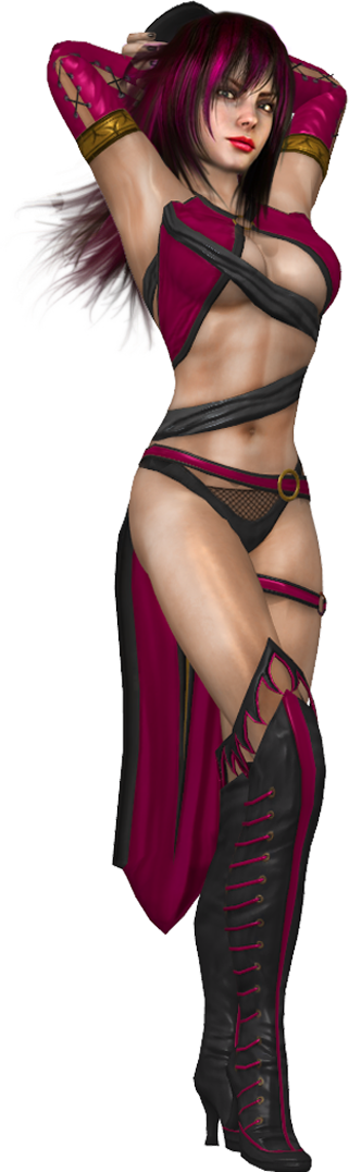 Anna Williams in Mileena's outfit